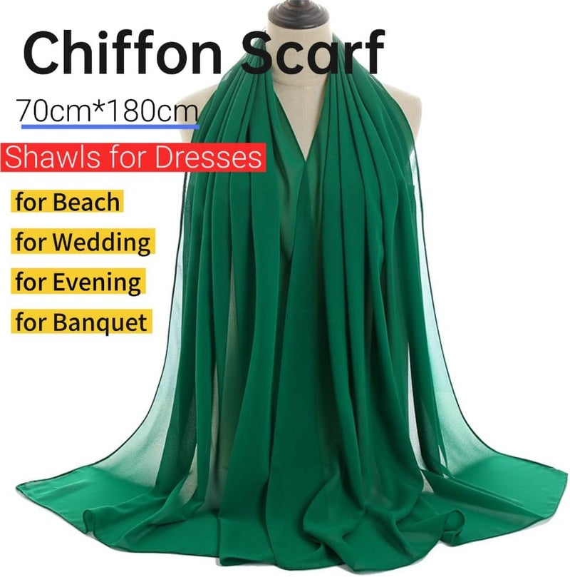 Harewom Chiffon Hijab for Women Sheer Shawl and Wraps for Wedding Bridal Scarves Summer Lightweight Sun-proof Scarf - Image 2